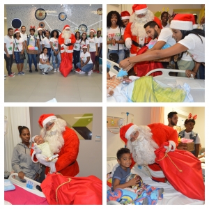 Santa Claus revive el esp&iacute;ritu navide&ntilde;o a ni&ntilde;os ingresados en el hospital Marcelino V&eacute;lez Santana.